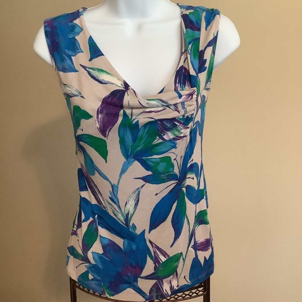 Ann Taylor Tropical Pattern Sleeveless Top - Size XSP